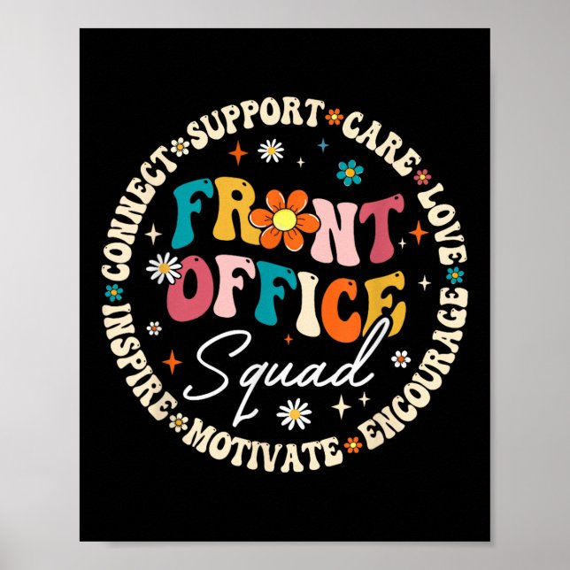 Front Office Squad Back To School Happy First Day  Poster (Front)