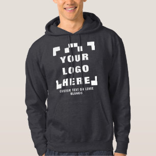 Front +optional Back, Business logo Dark grey Hoodie