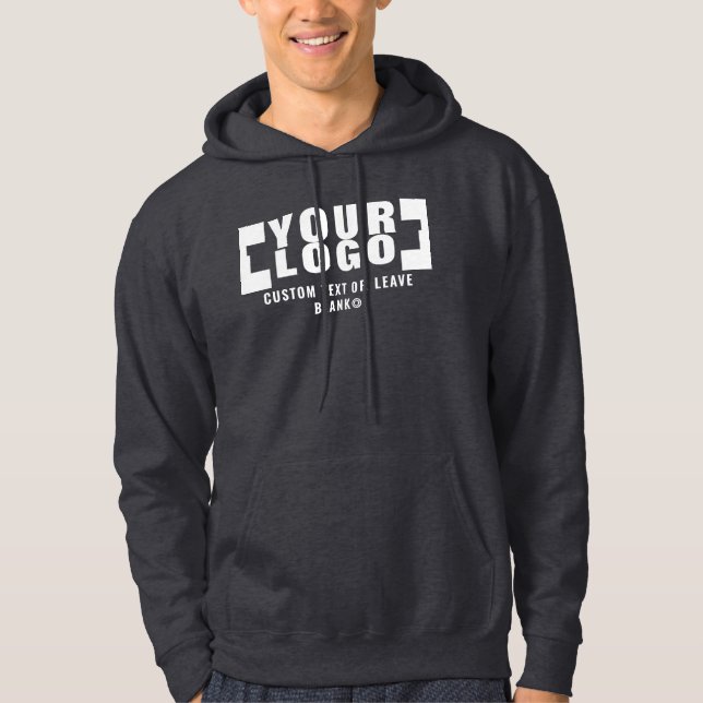 Front +optional Back, Business logo Dark grey Hoodie (Front)