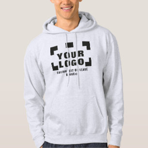 Front +optional Back, Business logo Light grey Hoodie