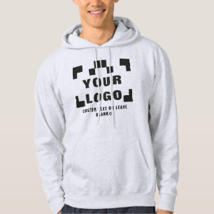 Front +optional Back, Business logo Light grey Hoodie