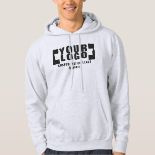 Front +optional Back, Business logo Light grey Hoodie