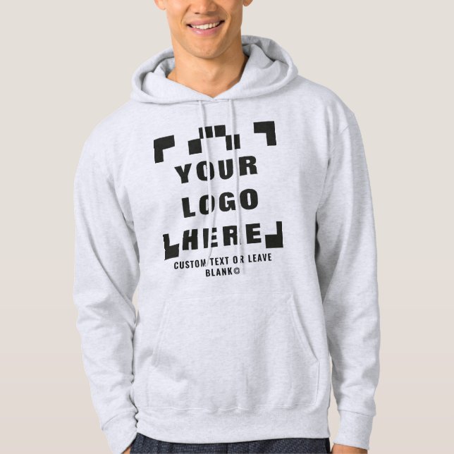 Front +optional Back, Business logo Light grey Hoodie (Front)