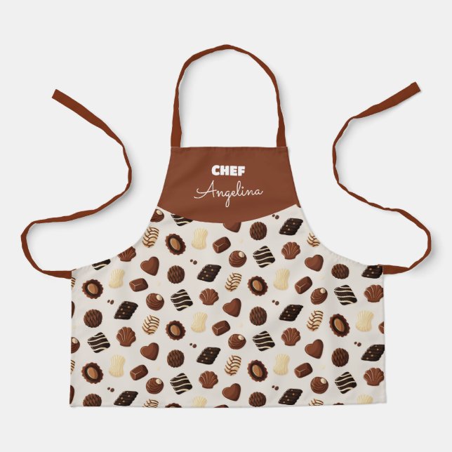 Front pattern of chocolate candy apron (Front)