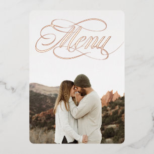 Front Photo Menu Real Foil Invitation