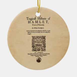 Front Piece to Hamlet Quarto (1605 version) Ceramic Tree Decoration