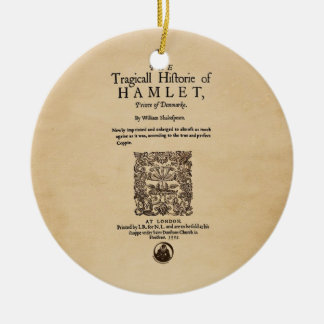 Front Piece to Hamlet Quarto (1605 version) Ceramic Tree Decoration