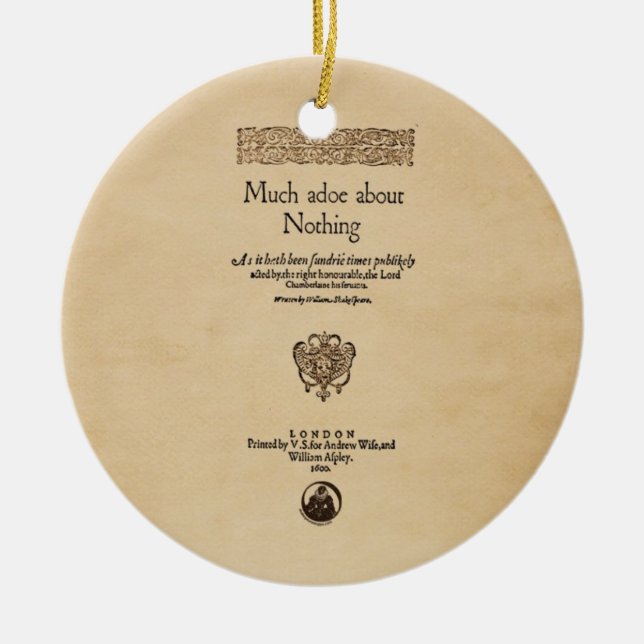 Front Piece to Much Ado About Nothing Quarto Ceramic Tree Decoration (Front)