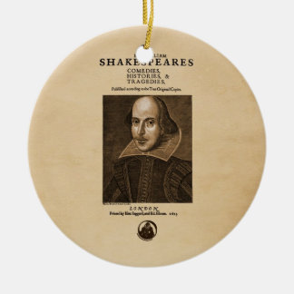 Front Piece to Shakespeare's First Folio Ceramic Tree Decoration
