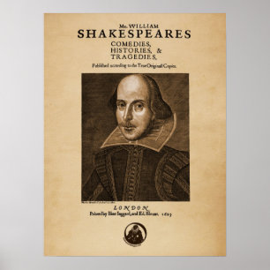 Front Piece to Shakespeare's First Folio Poster