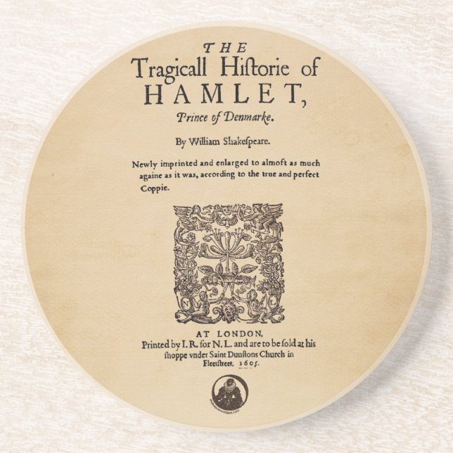 Front Piece to the Hamlet Quarto (1605 version) Coaster (Front)