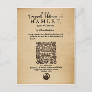 Front Piece to the Hamlet Quarto (1605 version) Postcard