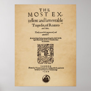 Front Piece to the Romeo & Juliet Quarto (1599) Poster