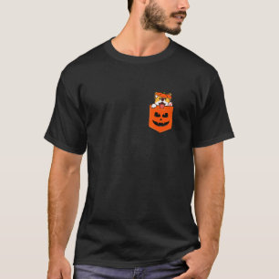 Front Pocket Dog Halloween Corgi T-Shirt