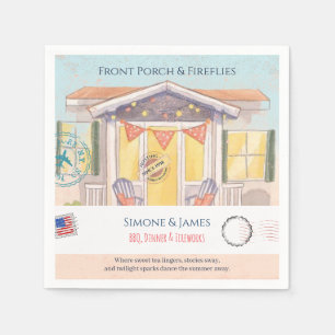 Front Porch Americana String Lights Party Decor Napkin