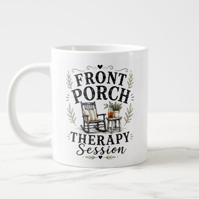 Front Porch Therapy Session Large Coffee Mug (Left)