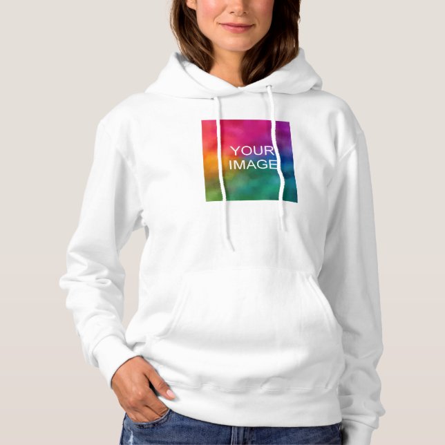 Front Print Add Text Upload Photo to Womens Modern Hoodie (Front)