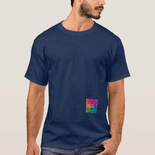 Front Print Add Upload Image Logo Mens Modern T-Shirt
