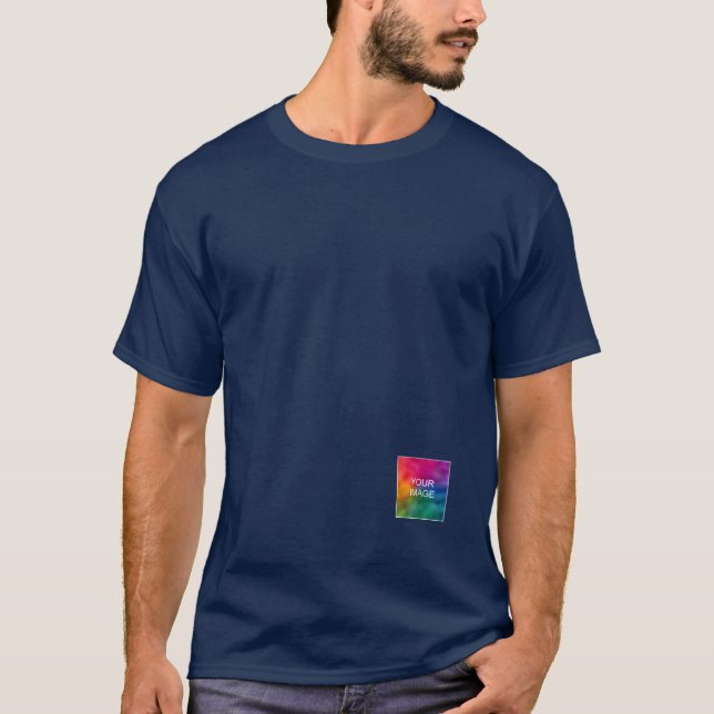 Front Print Add Upload Image Logo Mens Modern T-Shirt (Front)