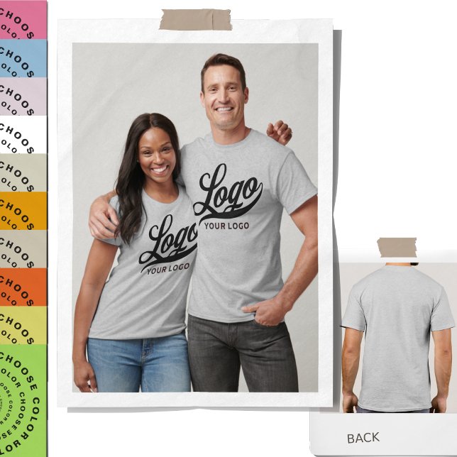 Front print Business logo Company Men Women Grey T-Shirt (Creator Uploaded)