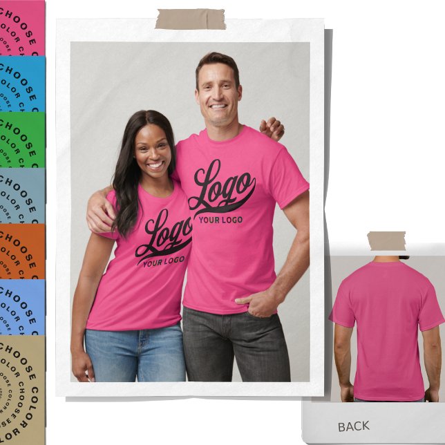 Front print Business logo Company Men Women Pink T-Shirt (Creator Uploaded)