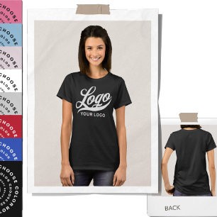 Front print Business logo Company swag Women Black T-Shirt