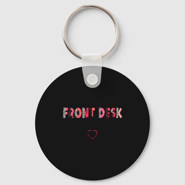 Front Receptionist Desk Valentines Day Hostal Nurs Key Ring (Front)