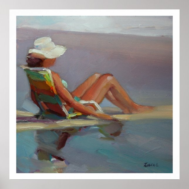 Front Row Sea - Woman at the Beach Poster (Front)