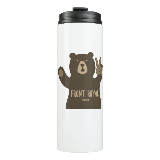 Front Royal Virginia Peace Bear Thermal Tumbler (Front)