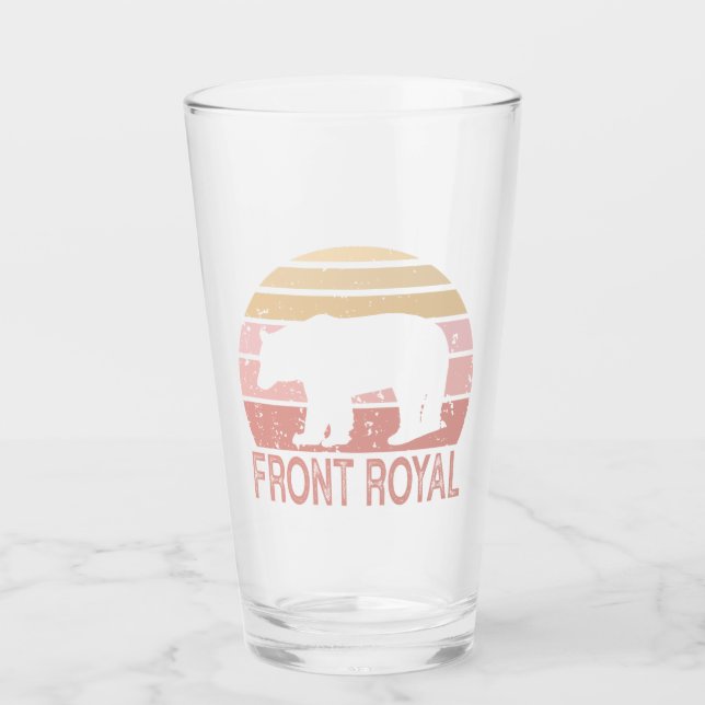 Front Royal Virginia Retro Bear Glass (Front)