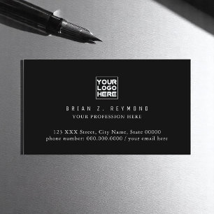 Front side only Logo on Black Business Card