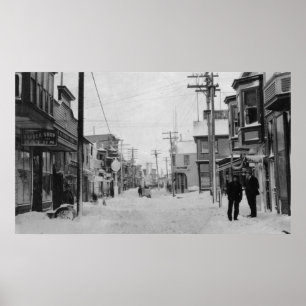 Front Street in Nome, Alaska covered with snow Poster