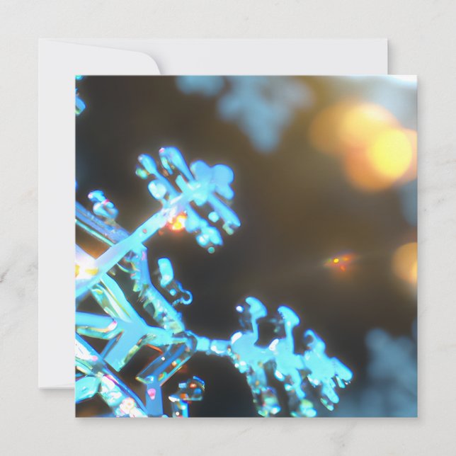 Front-to-Back 3D Design "Silver" Snowflake Holiday Card (Front)