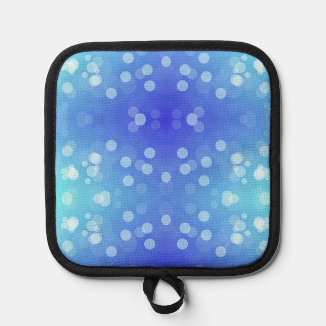 Front view features a pot holder with a blue  (Front)