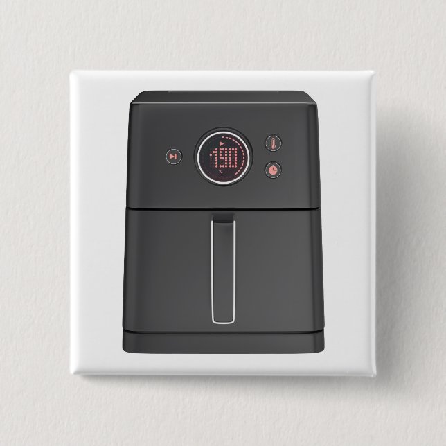Front view of air fryer 15 cm square badge (Front)