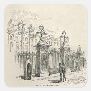Front view of Buckingham Palace Square Sticker