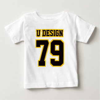 Front WHITE BLACK GOLD 3/4 Sleeve Raglan Baby T-Shirt
