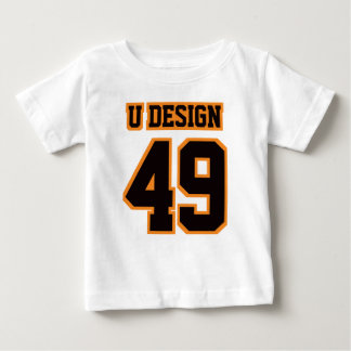 Front WHITE BLACK ORANGE Football Crewneck Tee