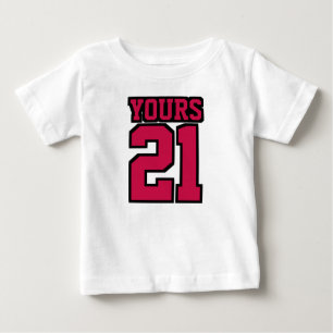 Front WHITE CRIMSON RED BLACK One Piece Jersey Baby T-Shirt