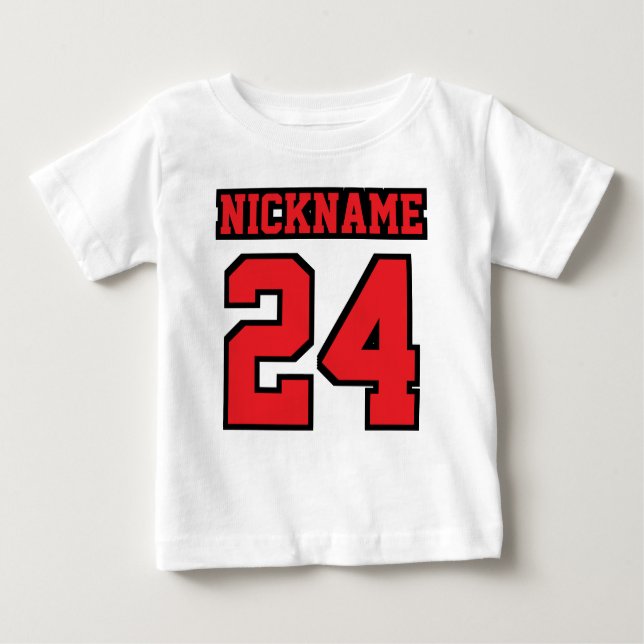 Front WHITE RED BLACK Dress Football Jersey Baby T-Shirt (Front)