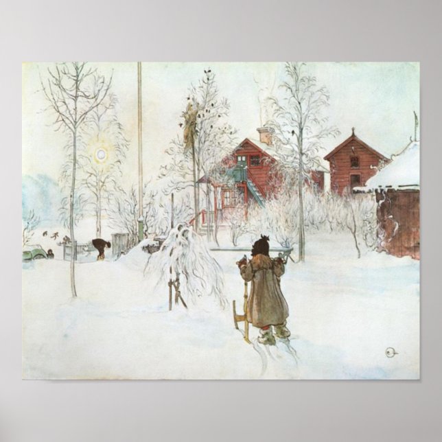 Front Yard and the Wash House by Carl Larsson Poster (Front)