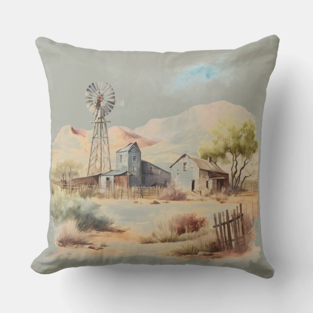 Frontier Barn Tetons  Cushion (Front)