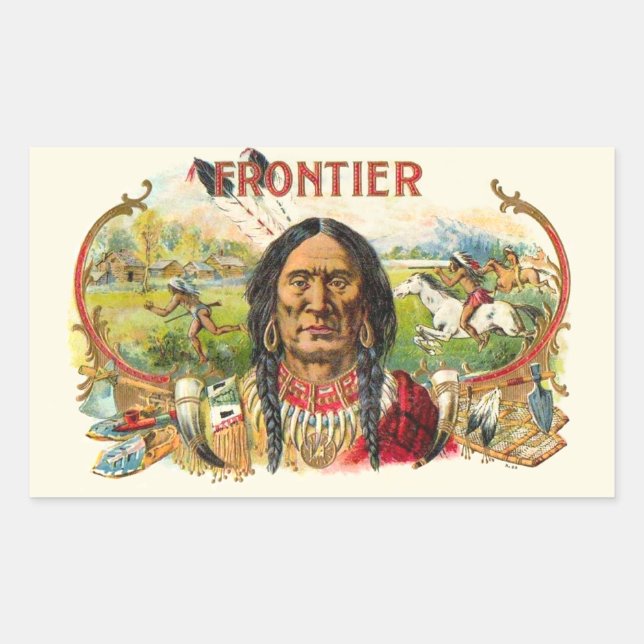 Frontier Cigar Advertising Rectangular Sticker (Front)