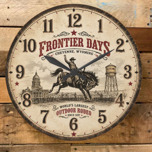 Frontier Days Festival Cheyenne Wyoming Large Clock