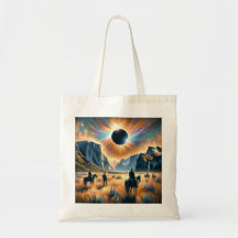 Frontier Eclipse: Western Landscape Tote