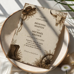 Frontier Prairie Rustic Western Invitation