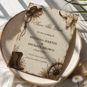 Frontier Prairie Rustic Western Save The Date