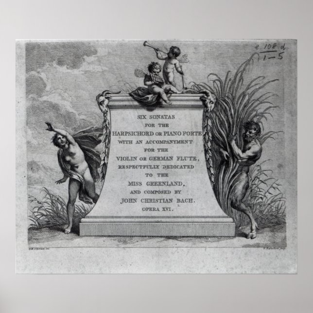 Frontispiece for six sonatas by John Poster (Front)