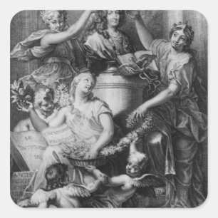 Frontispiece 'French Academy Dictionary' Square Sticker