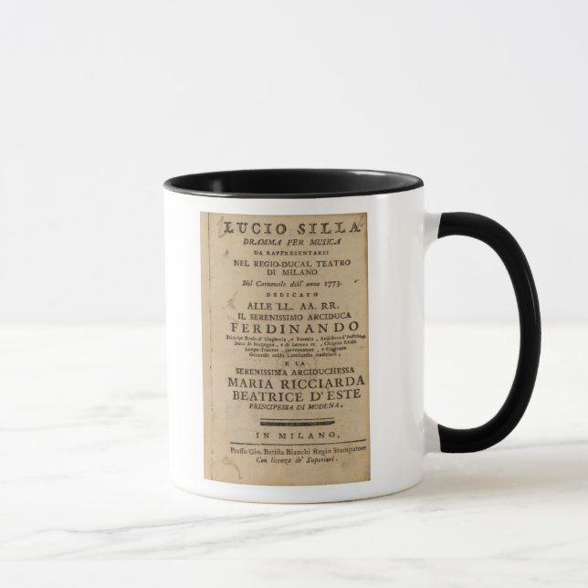 Frontispiece from Mozart's 'Lucio Silla' Mug (Right)